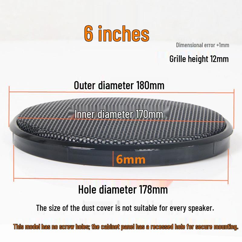 Speaker Grille Decorative Ring: Protective Car Subwoofer Cover, 1-10 inches, No Holes