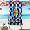 Name Custom Getafe CF Print Beach Towel, Large Soft Quick Dry Towel for Beach Camping Swimming