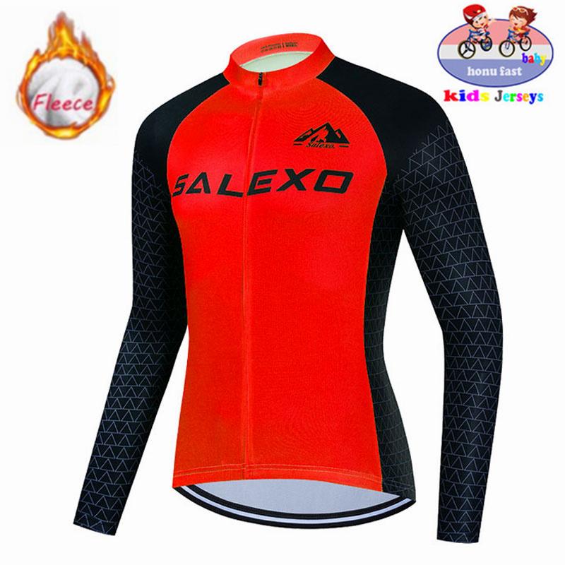 

Thermal Fleece Fashion Outdoor Riding Bike MTB Clothing Boy/Girl Long Sleeve Clothing Suit 2026 Winter Fleece Warm Cycling Suit Set XS