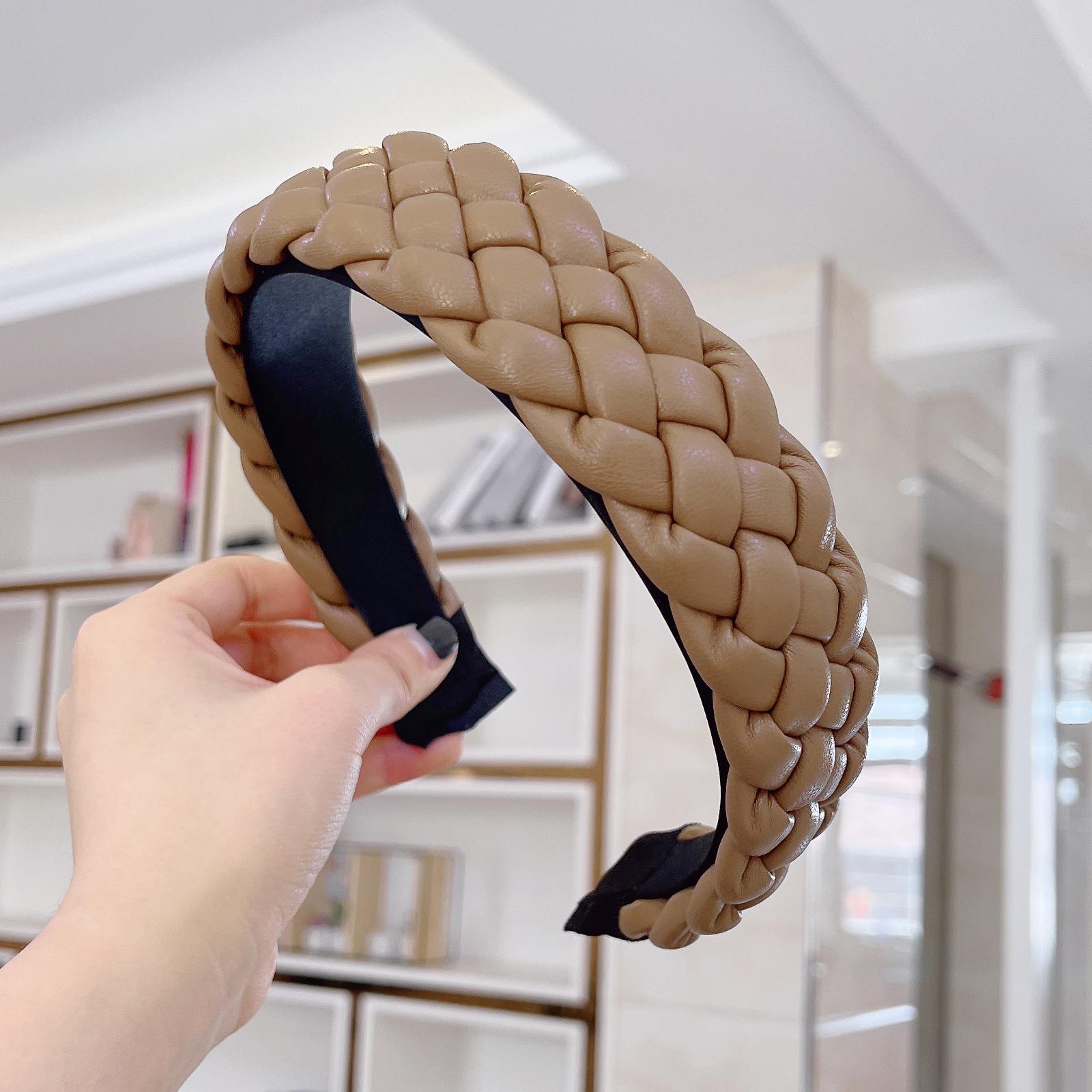 

PROLY Новая Мода ПУ Кожа Повязка для Волос Ручной Работы Плетеная Повязка на Голову Взрослая Высокое Качество Повседневный Головной Убор Для Женщин Аксессуары для Волос