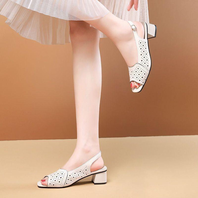 Sandali da Donna a Forma di Pesce con Bocca Aperta - Nuovo Stile - Versatili - Scarpe con Zeppa