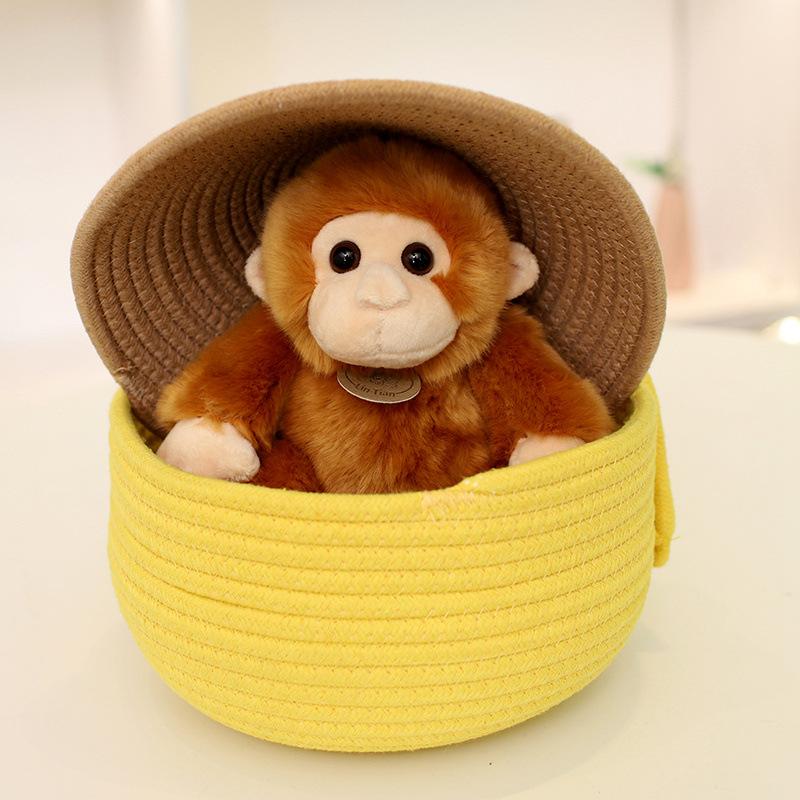 Simulated Monkey Plush Toy Zoo Cartoon Animal Crossing Little Monkey Doll Grip Doll