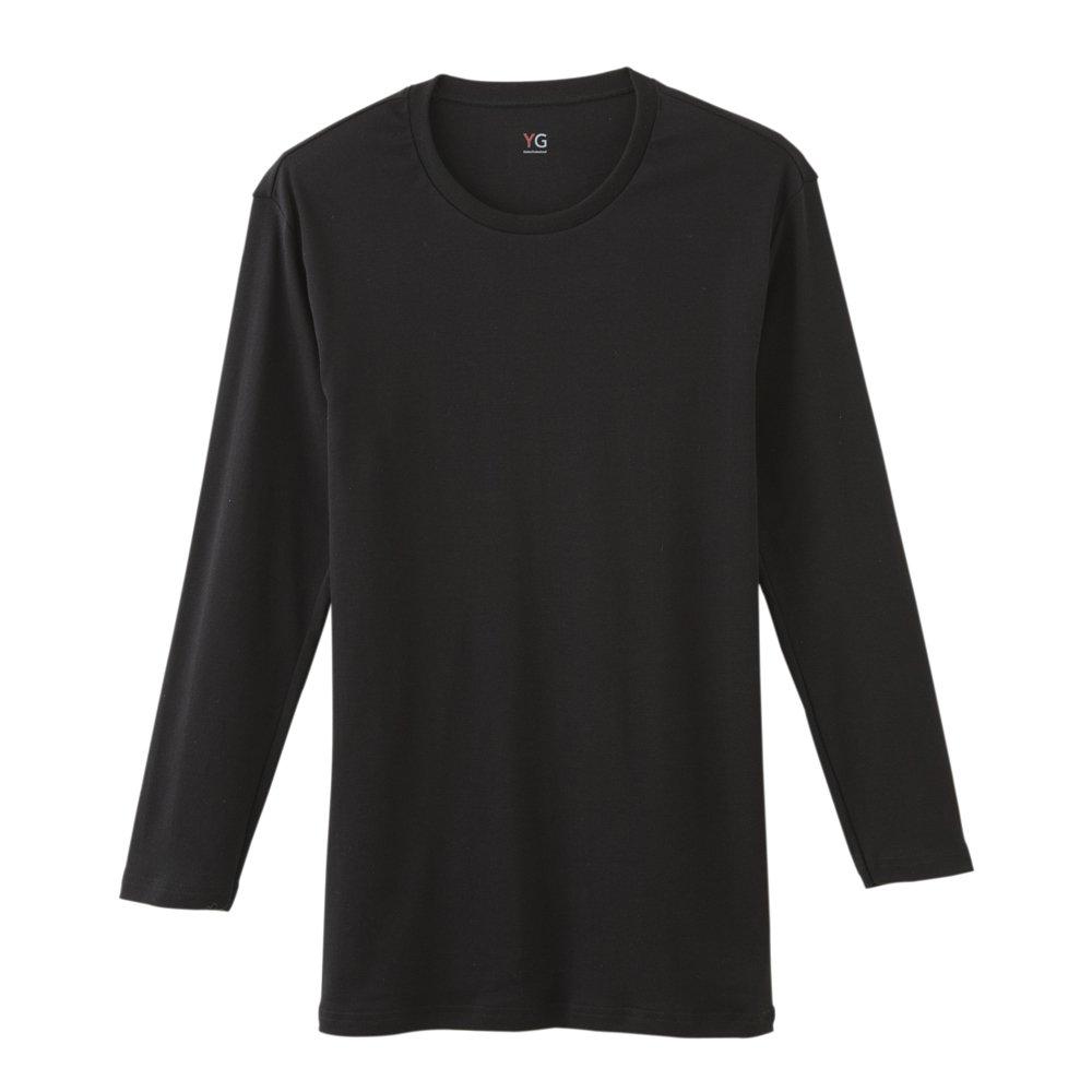 Gunze YV0011N Inner Crew Long Size L Men's Shirt, 100% Cotton, Neck, Sleeve, Black,