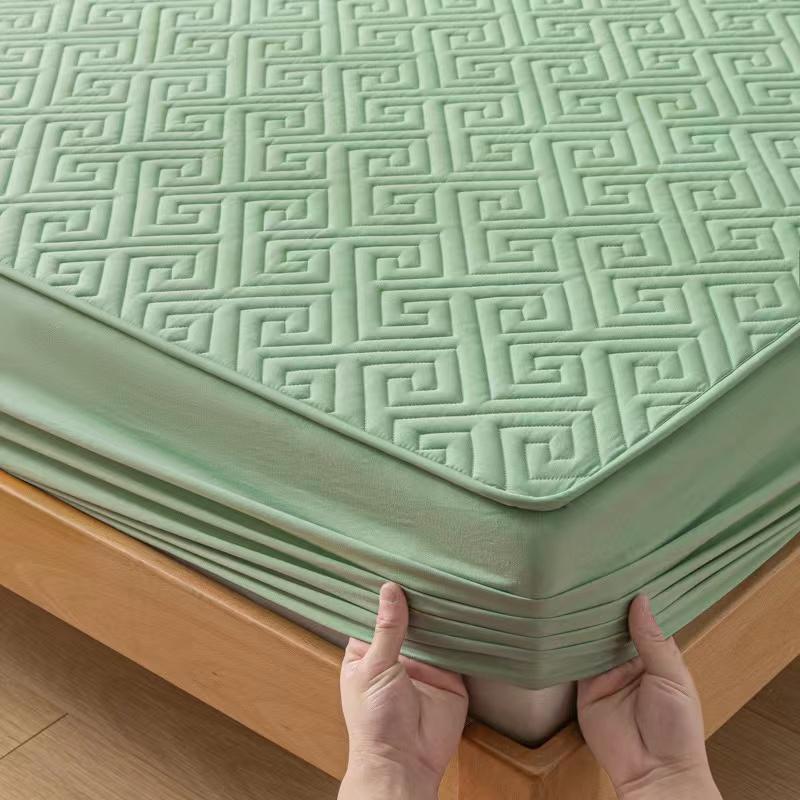 Водонепроницаемый стеганый наматрасник антибактериальный защитный чехол из необработанного хлопка наволочка для кровати индивидуальный чехол на кровать наволочка в комплект не входит 90x200x30cm 5798₽