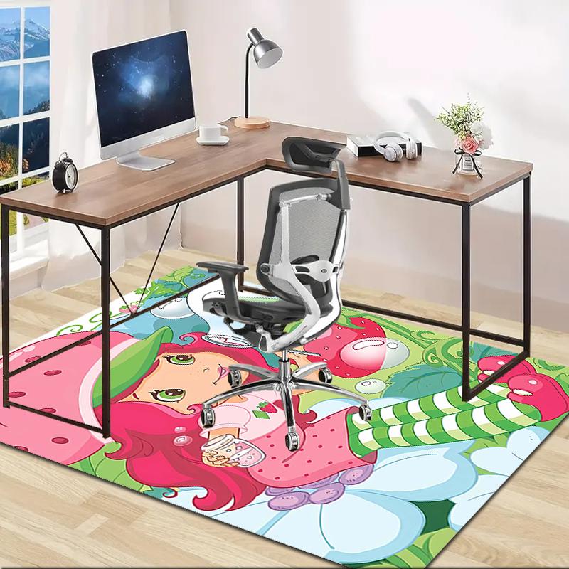 1pc Strawberry Princess4 Design Area Rug - Non-Slip, Soft & Cozy Floor Mat for Living Room, Bedroom, Office - Indoor/Outdoor Decorative Carpet