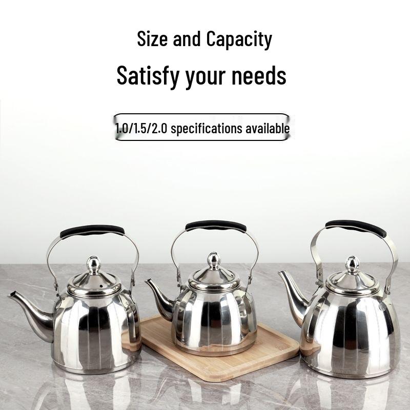 Stainless Steel Teapot with Handle and Filter for Induction Cooker, Hotel, or Restaurant Use