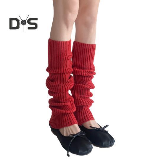 1 Paar Winter-Beinstulpen, warm, japanischer Stil, JK-Beinstulpen, Streifen, dehnbare Passform, strickende Wadensocken, für Party, Sport, Yoga, Tanz