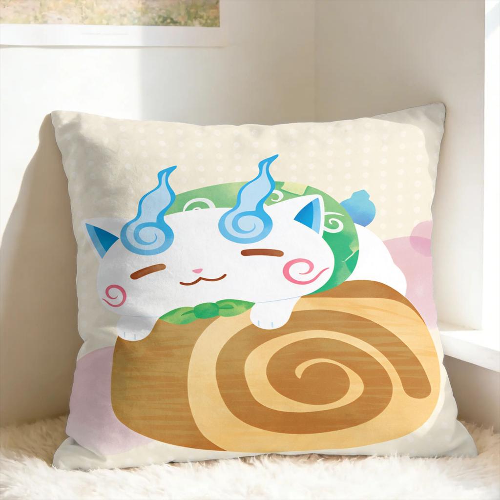 Pillow Cover Anime Yokai Cute Watch Maple Vintage Pillow Case For Sofa Home Decoration Pillowcases