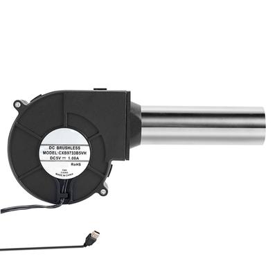 Ventilador Soplador Compacto de 5V USB 3200RPM con Tubo de Acero Inoxidable para Barbacoa Metalurgia Obras Exteriores Herramienta