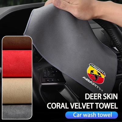 Super Absorbent Car Drying Towel Coral Velvet Cleaning Cloth For Abarth Freemont Strada 500x Grande Punto Ducato Stilo Palio