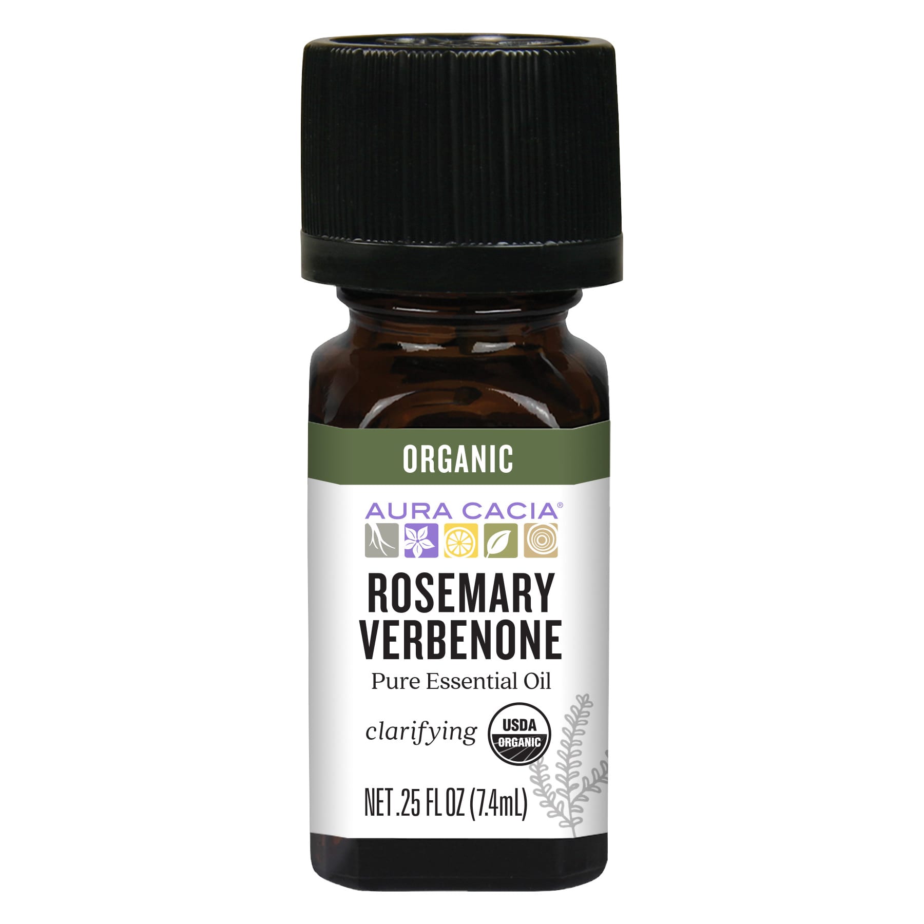 

Aura Cacia, Чистое эфирное масло, вербенон розмарина, 0,25 жидких унции (7,4 мл)