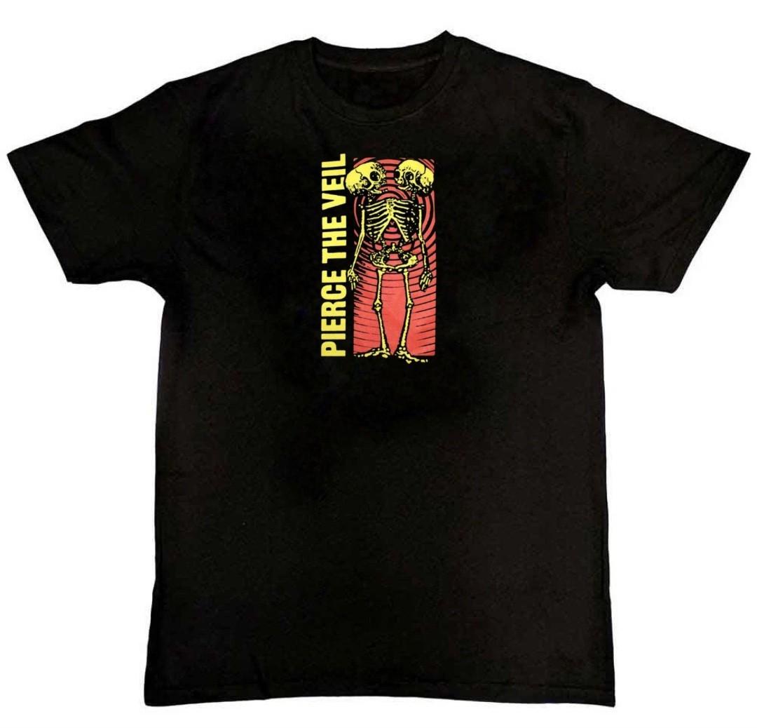Pierce The Veil Wavy Skelton Graphic Print Mens T-Shirt S