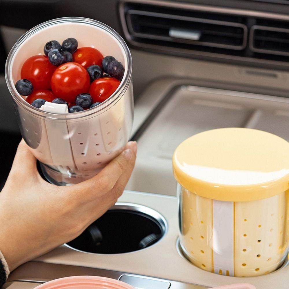 Anti-Slip Oatmeal Storage Jars Double Layer Salad Cup Food Storage Container Multi-purpose