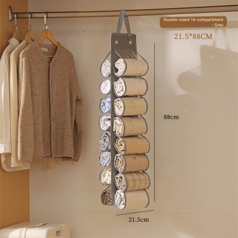 Foldable Compartment Storage Hanger Roll Organiser Closet Storage Hanger  Closet Organisation