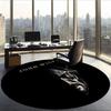 Baba Yaga John Wick (1) Round Office Rug Decorative Floor Rug for Office Bedroom Living Room and Home Space