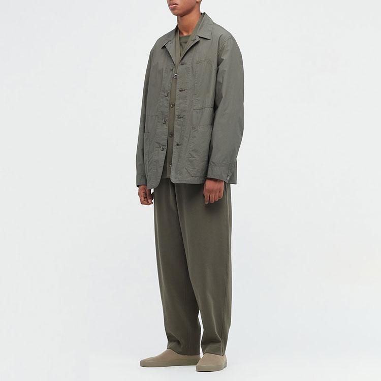 UNIQLO SS22 Solid Color Elastic Ribbed Carrot Pants Casual Pants Men bottoms Olive 447529-56
