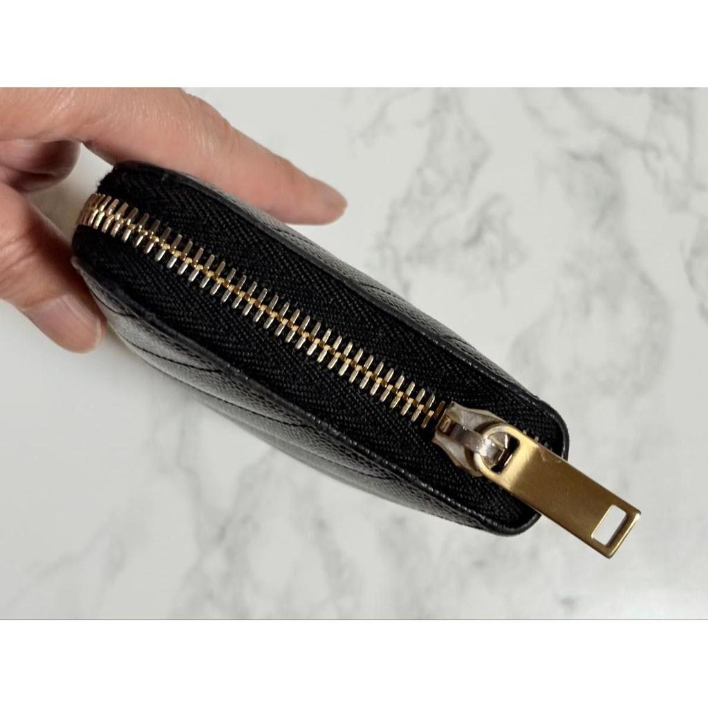 Used SAINT LAURENT Saint Laurent long wallet round zipper black [genuine product]