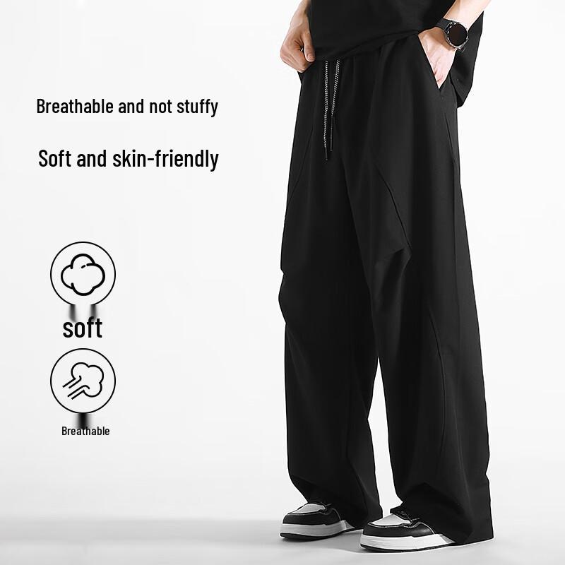 Baleno S&K Men's Twill Pleated Wide-Leg Casual Pants