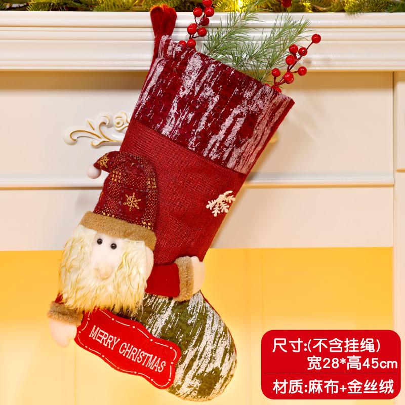 Christmas Stockings Socks Santa Snowman Hanging Xmas Tree Ornaments Christmas Decor for Home New Year Navidad Candy Gift Bags