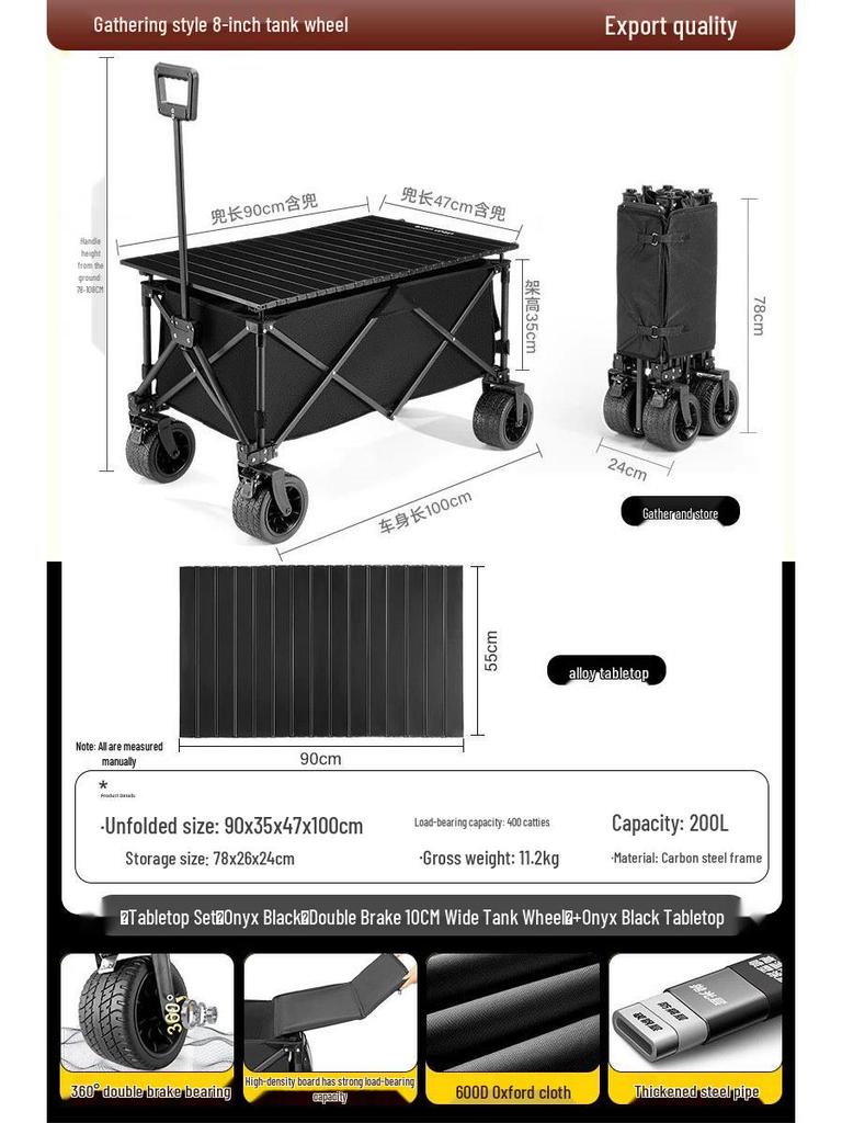 Portable Outdoor Camping Handcart and Picnic Trolley