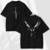 Dunkler Engel Krieger T-Shirt: Vintage gewaschener Gothic Streetwear – Vom Himmel gefallen