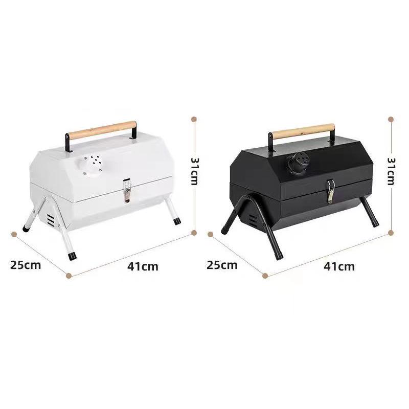 Portable Multi-functional Charcoal BBQ Grill Set with Rack