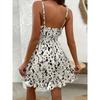 Summer New Printed Camisole Dress with Waist Cinching Fashion and Elegant Vacation Floral Sleeveless A-line Party Short Dress Slim Fit Casual Clothing