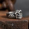 Adjustable Open Ring Men Women Vintage Punk Skull Dragon Design Plated Geometric Statement