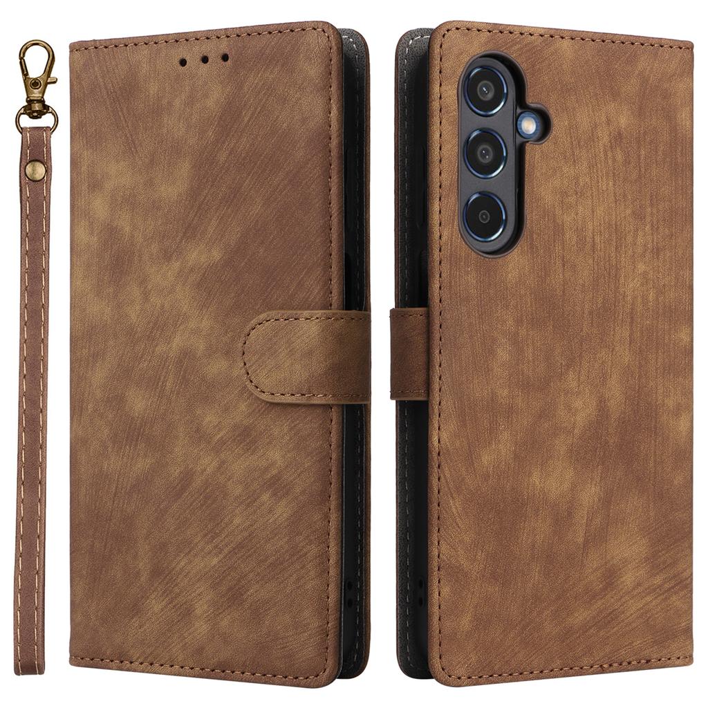 For Samsung Galaxy M35 5G Case with Strap RFID Blocking Leather Flip Phone Cover
