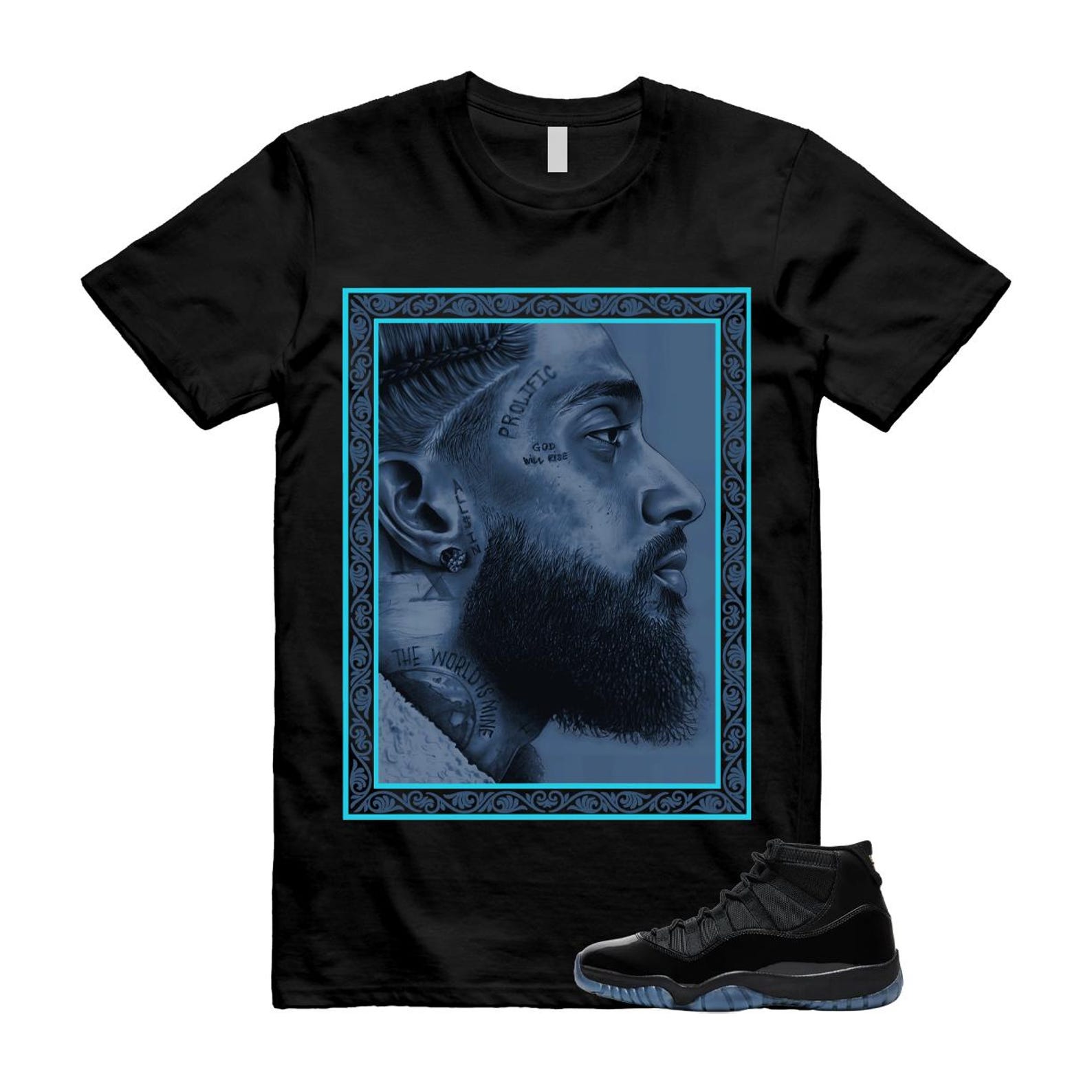 11 Gamma Blue Black T Shirt Match NIP 4XL