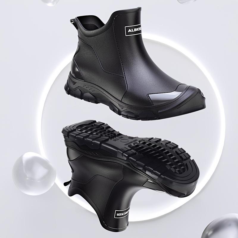 Men's Slip-On Waterproof Rain Boots with Non-Slip Durable Design