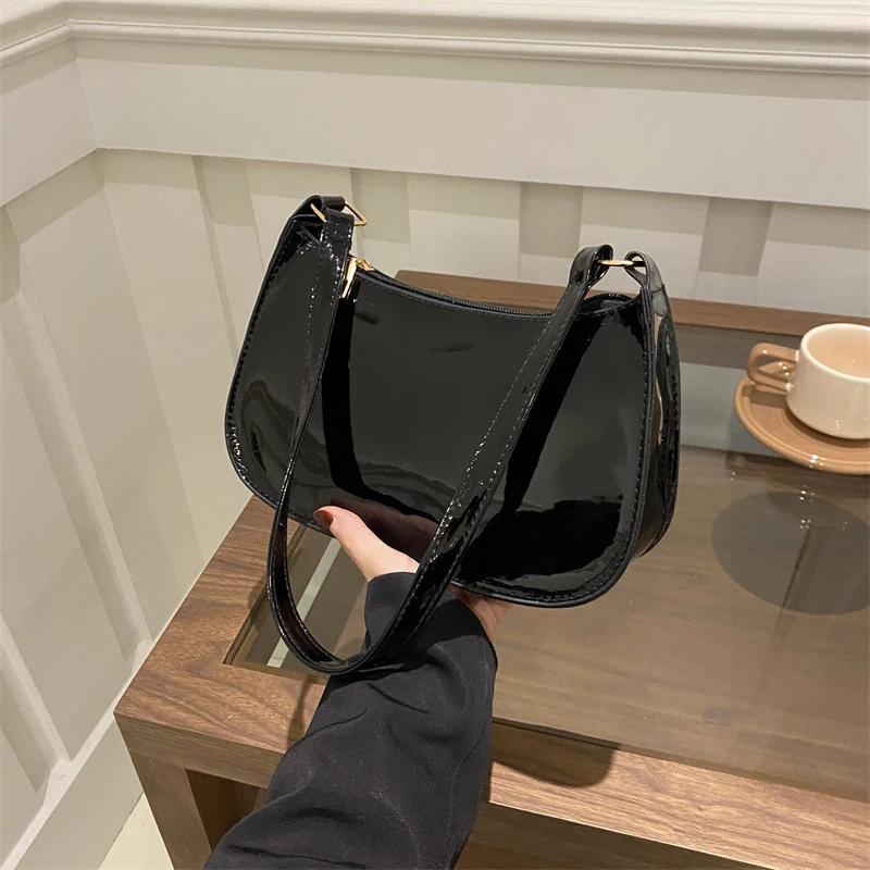 Retro Solid Color PU Leather Shoulder Bag Fashi Women's Handbags Casual Designer Hobos Underarm Bag, Suitable for Daily Use