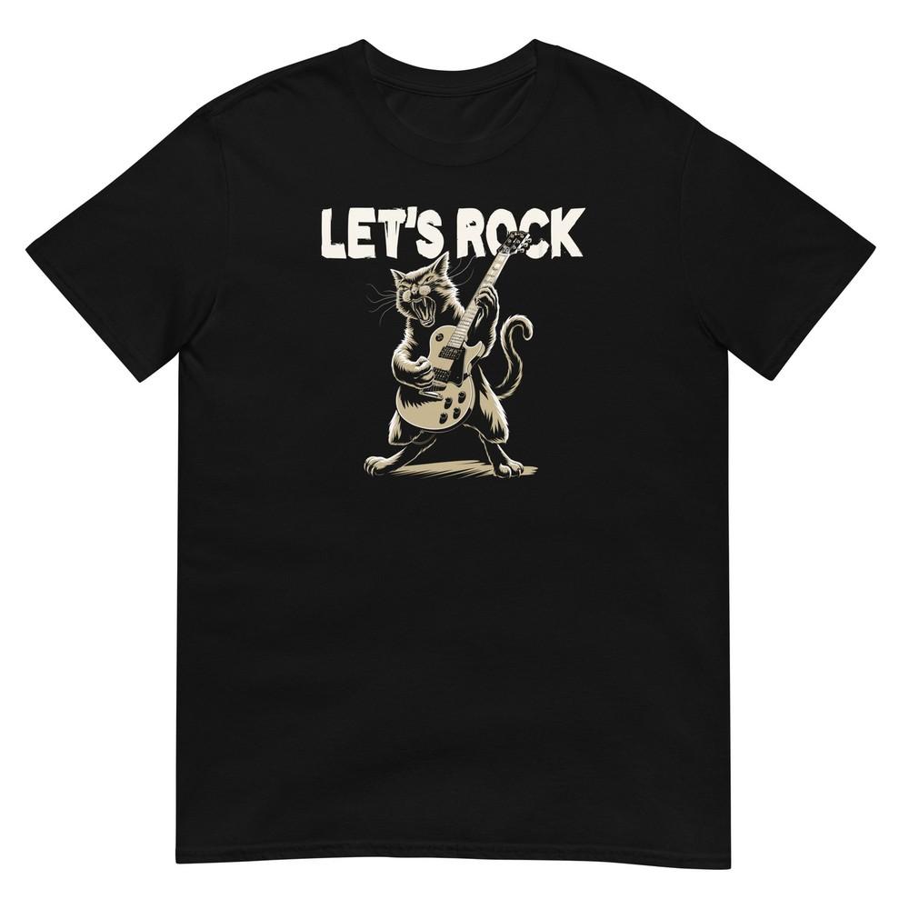 

Cat Tshirt Guitar Player Tee Kitty Cats Lover Pet TShirt Unisex Design Unisex T-Shirt L