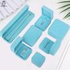 Water Green Velvet Jewelry Box with Rounded Corners for Rings, Bracelets, Necklaces, and Beads
