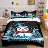 Snowman Merry Christmas Design Bedding Duvet Cover Set Duvet Cover Pillowcases (1*Duvet Cover 2*Pillowcases, Without Duvet Insert)