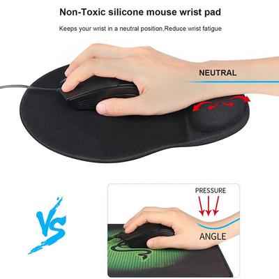 Wrist Rest Mouse Pad Memory Foam Ergonomic Design Office Mouse Pad with Nonslip Wrist Support