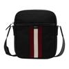 Code Classic Striped Color Block Design Fabric And Leather Crossbody Bag Men Bags Black 6311758