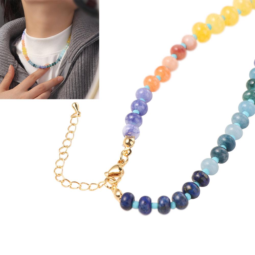 Bohemian Style Women's Beaded Necklace Handmade Rainbow Necklace Creative Neck Choker Gifts