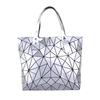 Borsa Tote Tide Nuova Borsa a Mano Geometrica a Rombi Lucida di Grande Capacità da Donna Pieghevole Deformabile a Spalla