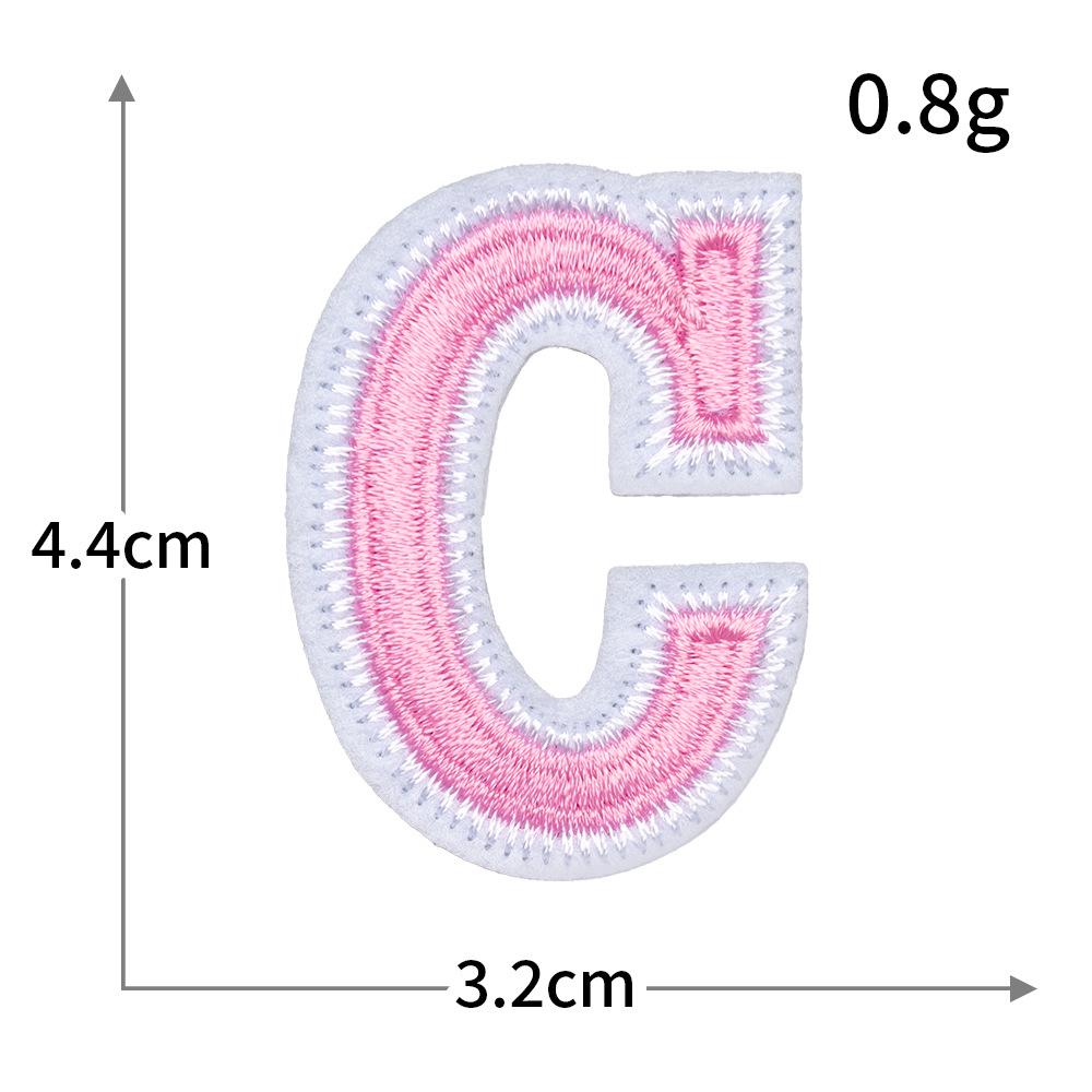 Exquisite Pink Embroidered Alphabet Patch for Jackets & DIY Decor