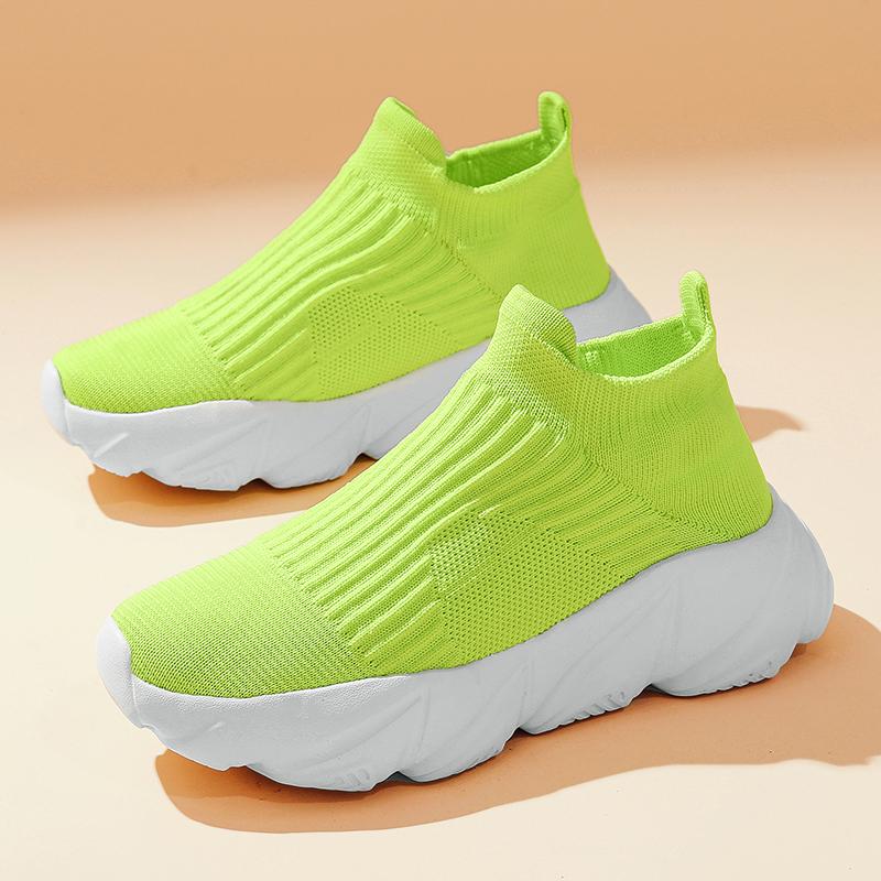 

Мода Мода Платформа Спортивная обувь Мужчины Красный Высокий верх Вязаные Повседневные Кроссовки Женщины Легкие Дышащие Слипоны Мужские Кроссовки для Бега 36 флуоресцентный зеленый