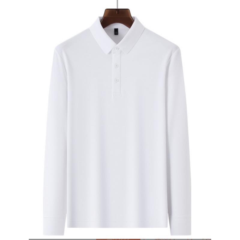 Affärsmäns Casual Enfärgad Höst och Vinter Långärmad Bas Skjorta med en Exklusiv Känsla och en Pikékrage