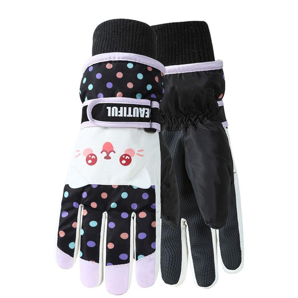 Full Finger Kids Snowboard Gloves Cartoon Girls Skiing Gloves Children Ski Gloves Boys/girls