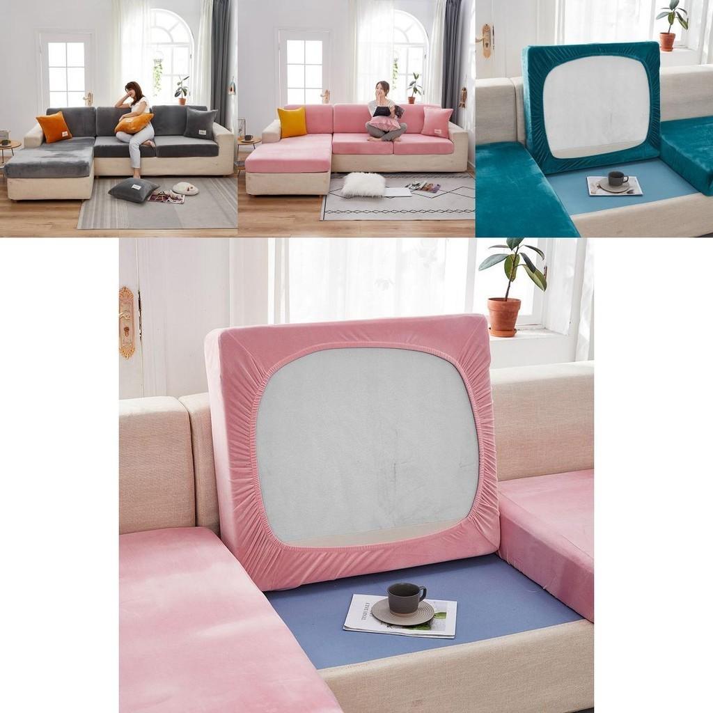 Luxurious Elastic Velvet Sofa Seat Cushion Cover For Stylish Home Protection