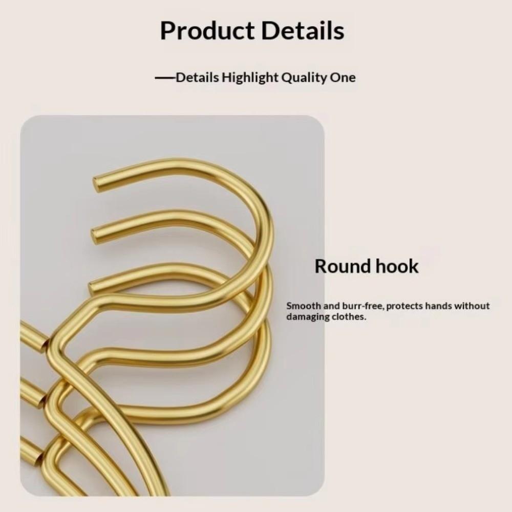 Iron Clothes Rack Gold Pants Shelf Multi-function Tie Hooks for Adult Kids