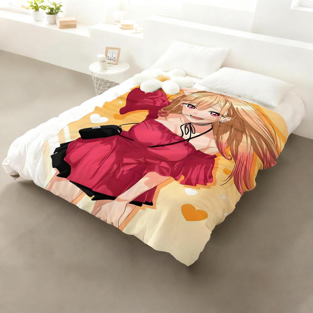 Anime Kitagawa Marin Kuscheldecke Flanell: Weiches, kinderfreundliches, warmes, antistatisches, waschbares Ganzjahres-Schlafsofa für Zuhause