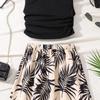 2025 Summer Kids' European Printed Skirt & Sleeveless Knit Top Set