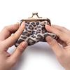 Genuine Leather Leopard Print Mini Coin Purse - Soft Cowhide Multifunctional Change Holder for Women