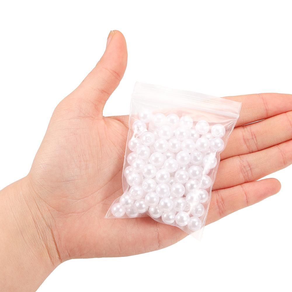 3mm-20mm Straight with Hole Imitation Pearl Bead Loose Acrylic Round Beads for DIY Craft Jewelry Making Supplies Accessories