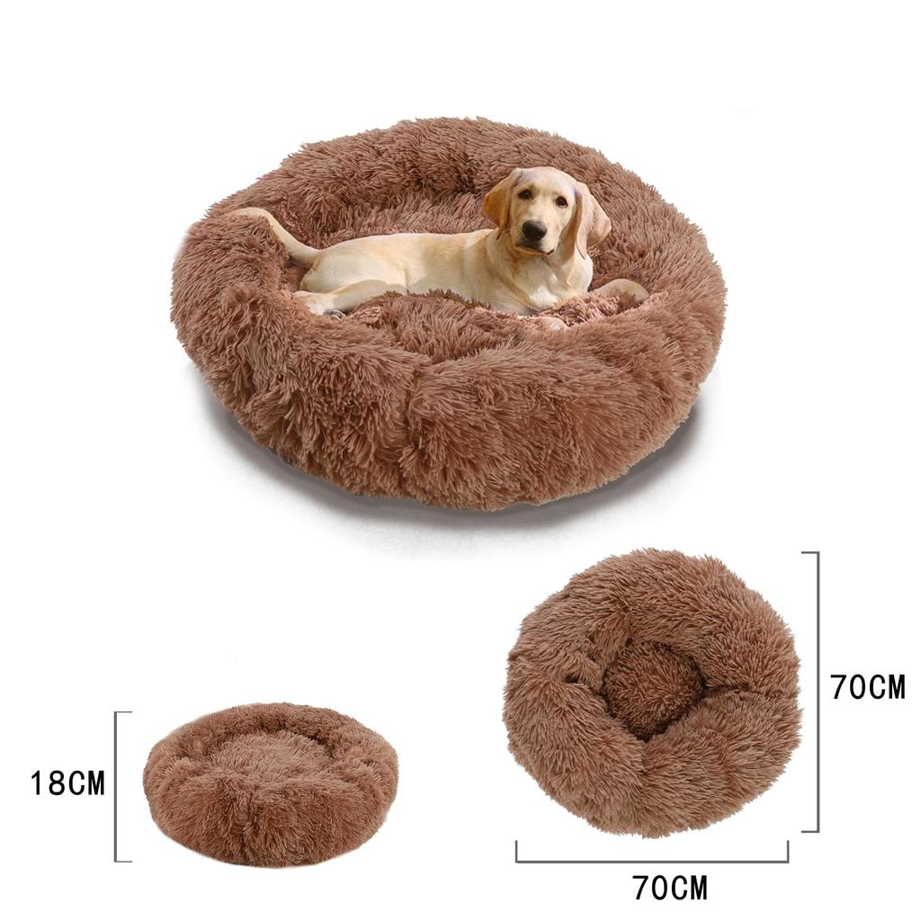 Insvog Dog Cat Warm Pet Washable Pet Fluffy Pet Round Pet Sofa Pet House for and Small Dogs Bed, Bed, Bed, Cushion, Mat, Bed, Year-Round Cats, Large,